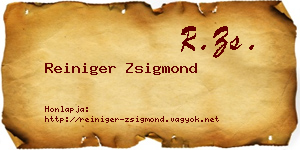 Reiniger Zsigmond névjegykártya